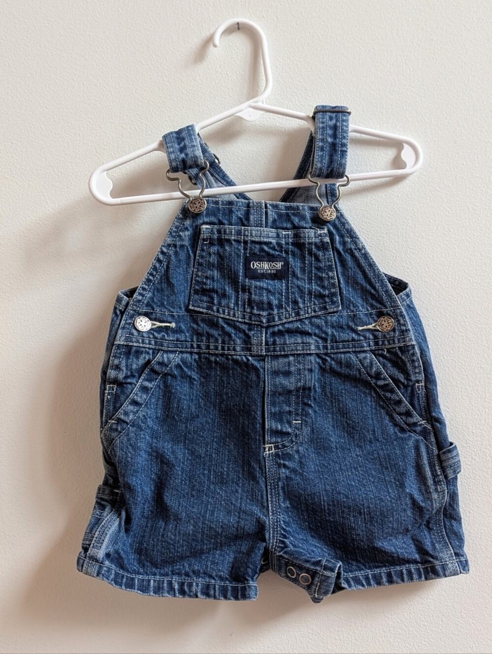 Vtg Y2K Oshkosh B'gosh Shortalls 3-6m Denim ClassicChildhood